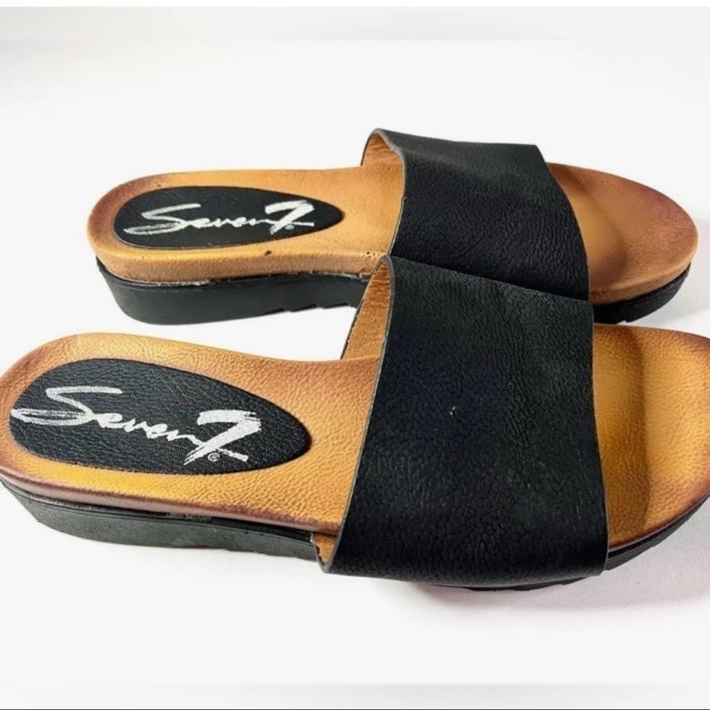 Seven 7 For All Mankind Black Slide Sandals 1053
